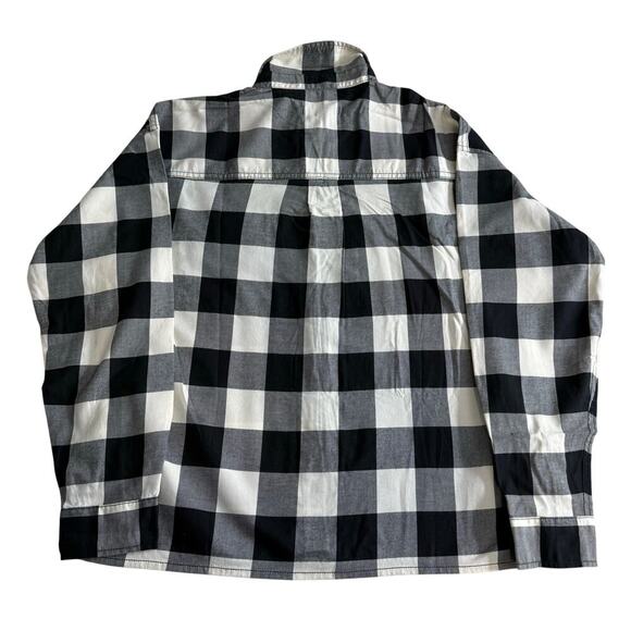 Madewell Black And White Plaid Button Down Long Sleeve Shirt size Small - Picture 2 of 4